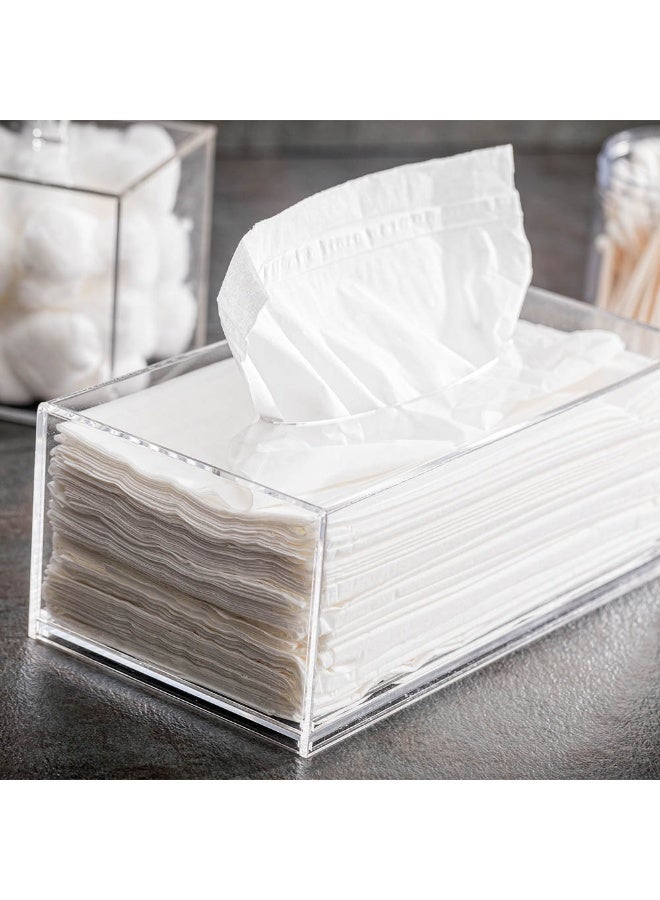 Restaurantware Clear Tek 8.7 x 4.7 x 3.4 Inch Rectangle Tissue Box, 1 Lightweight Tissue Box Dispenser - Refillable, Premium, Clear Acrylic Tissue Holder, For Bathroom, Desktop, Vanity, Dresser - Image 3