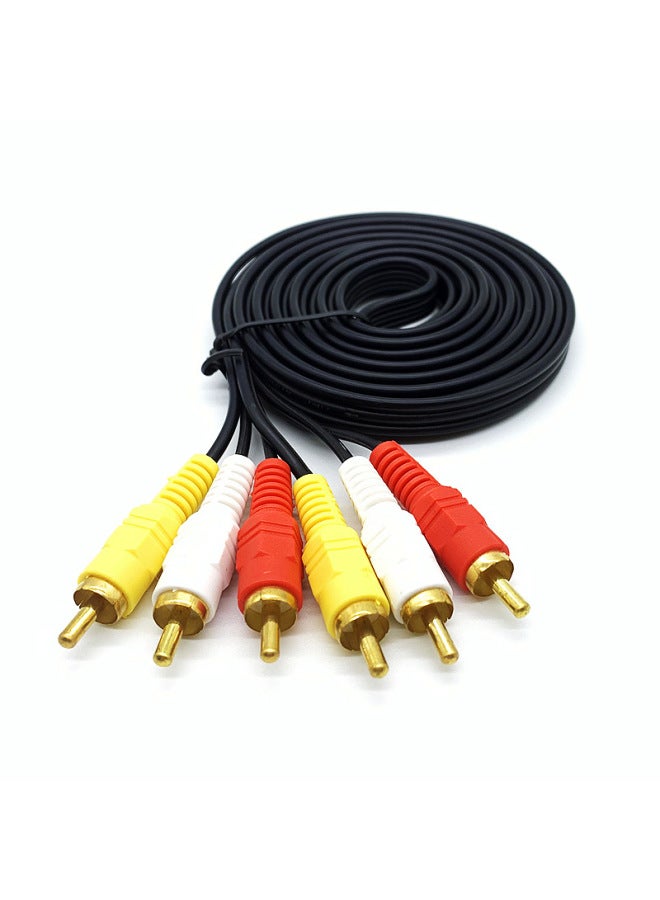 Av Line Three Pairs Of Three-tone Video Line 3RCA-3RCA Six Lotus Line TV Set-top Box Connection Line 1.5M3 Meters-Color:AV Line Three To Three-Line Length:3M - Image 2