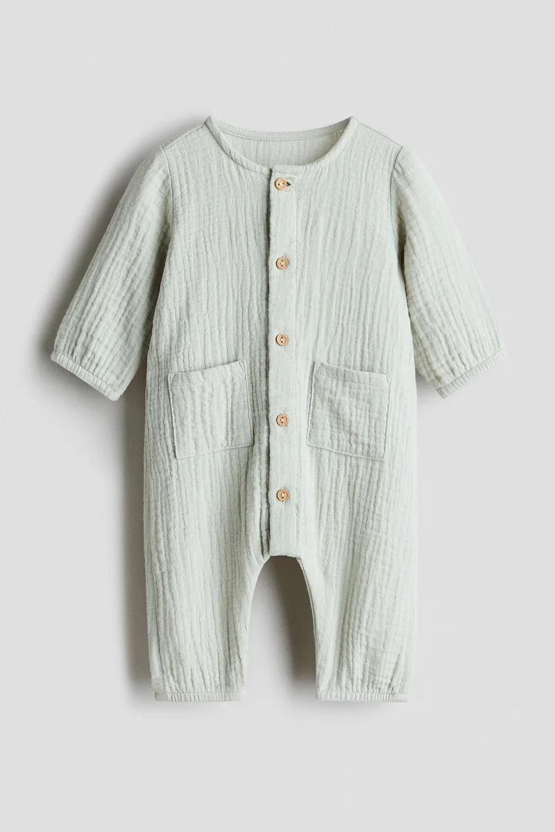 H&M Cotton muslin romper suit
