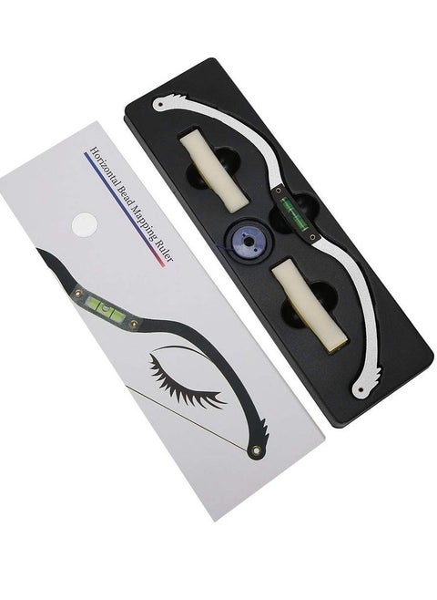 Eyebrow Tattoo Ruler, Professional Microblading Line Marker Ruler Eyebrow Ruler Sticker More Symmetrical, Eyebrow Tattoo Positioning Tool Horizontal Ruler, Reuseable Eyebrow Positioning Tool (Silver)