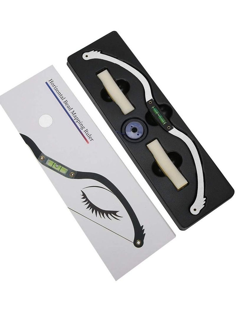 Eyebrow Tattoo Ruler, Professional Microblading Line Marker Ruler Eyebrow Ruler Sticker More Symmetrical, Eyebrow Tattoo Positioning Tool Horizontal Ruler, Reuseable Eyebrow Positioning Tool (Silver)