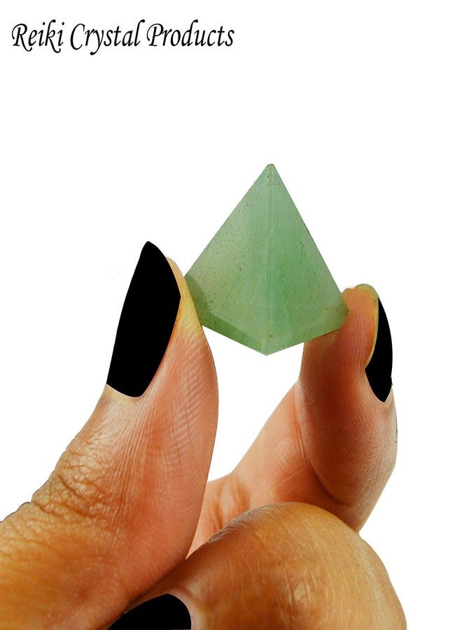 Crystu هرم من اليشم الأخضر الطبيعي من كريستو، مناسب للعلاج بالريكي والعلاج بالكريستال، حجم الهرم 10-15 مم (اللون: أخضر)، عبوة من قطعة واحدة - Image 2