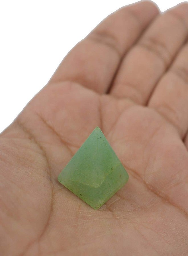 Crystu هرم من اليشم الأخضر الطبيعي من كريستو، مناسب للعلاج بالريكي والعلاج بالكريستال، حجم الهرم 10-15 مم (اللون: أخضر)، عبوة من قطعة واحدة - Image 1