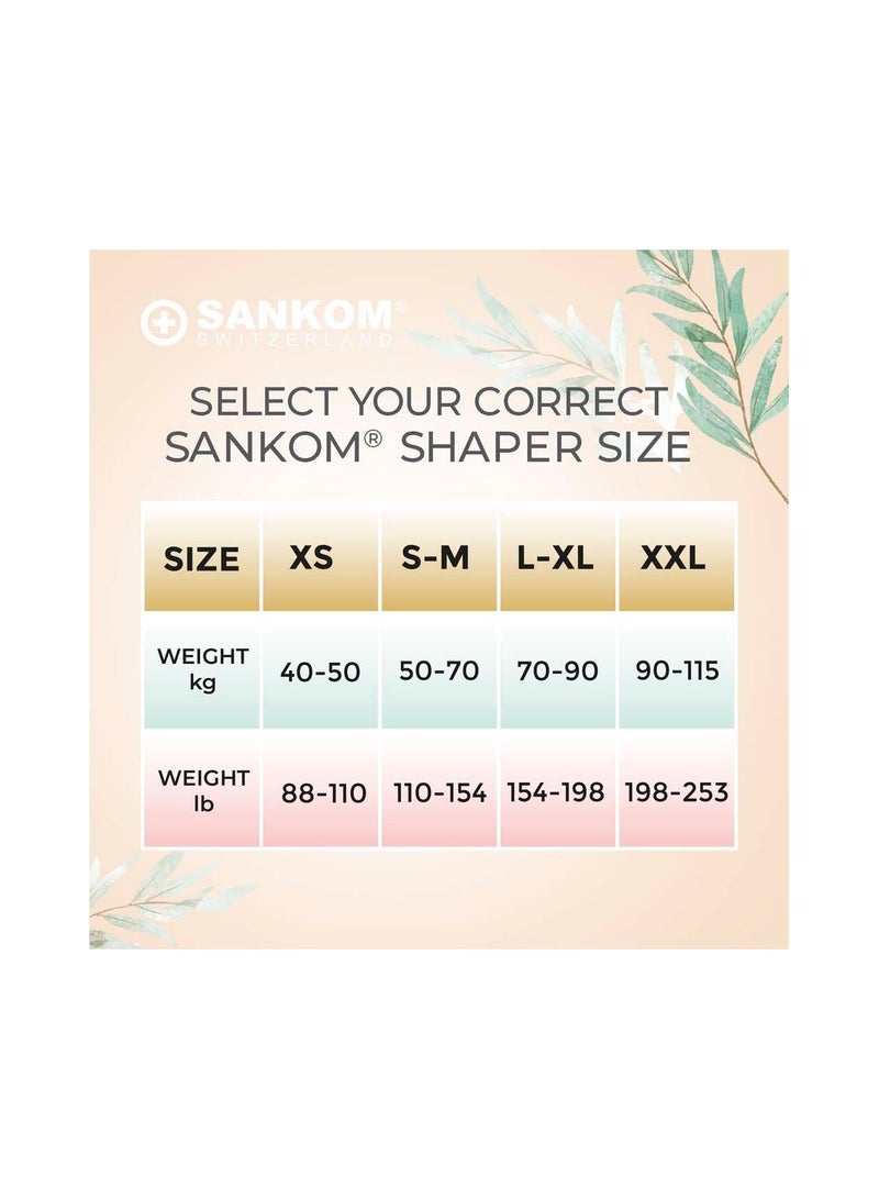 Sankom - Patent Short Shaper with Lace, Black L/XL - Image 4