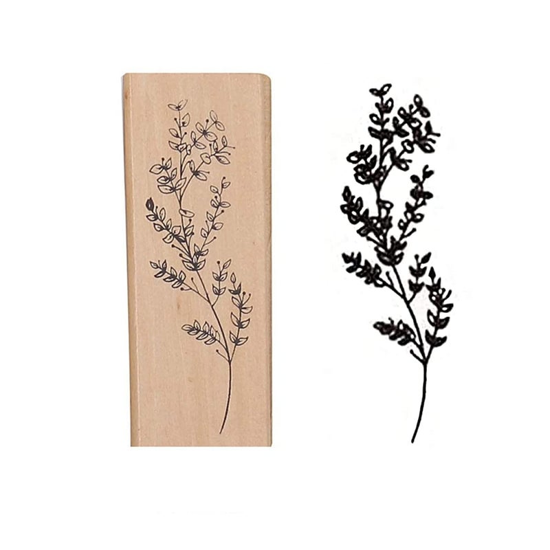 Zikra 8 Pieces Wood Mounted Rubber Stamps, Plant Flower Vintage Lotus Series Decorative Wood Rubber Seal Stamp for DIY Craft, Letters Diary and Craft Scrapbooking, Gift Wrapping and Cards - Image 1