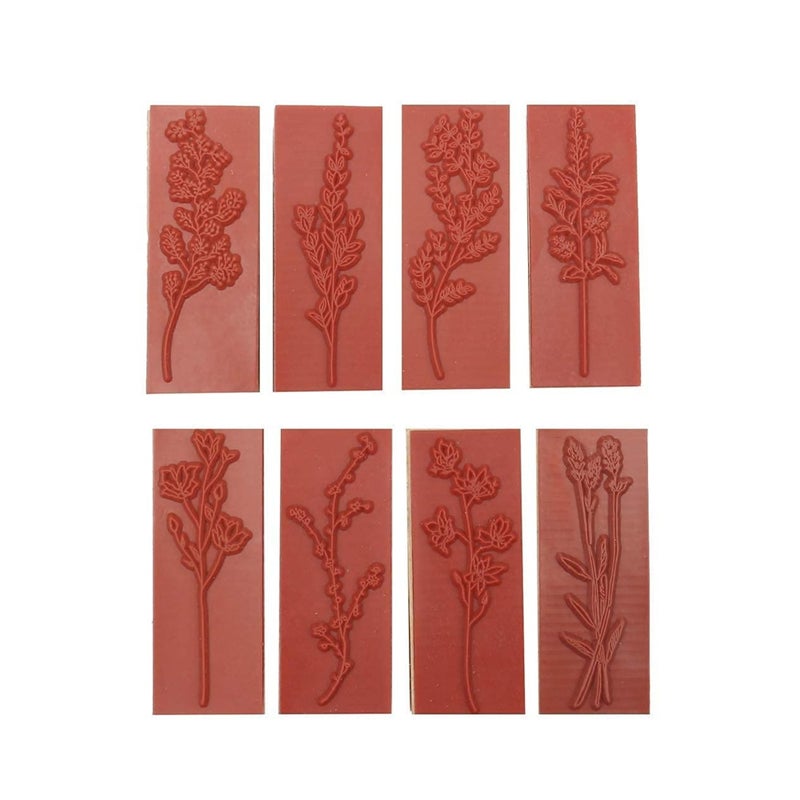 Zikra 8 Pieces Wood Mounted Rubber Stamps, Plant Flower Vintage Lotus Series Decorative Wood Rubber Seal Stamp for DIY Craft, Letters Diary and Craft Scrapbooking, Gift Wrapping and Cards - Image 3