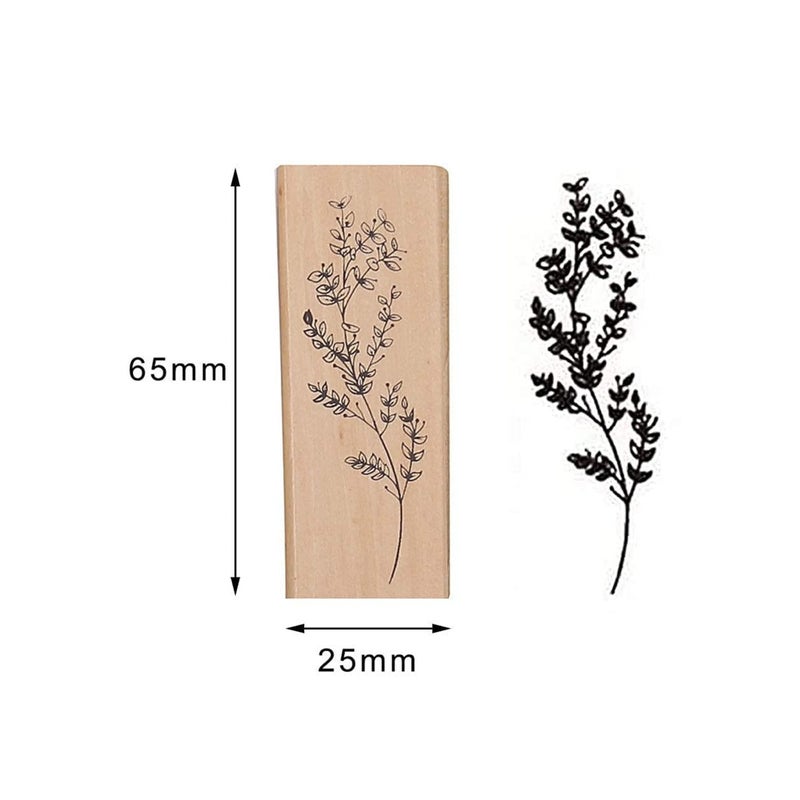 Zikra 8 Pieces Wood Mounted Rubber Stamps, Plant Flower Vintage Lotus Series Decorative Wood Rubber Seal Stamp for DIY Craft, Letters Diary and Craft Scrapbooking, Gift Wrapping and Cards - Image 5