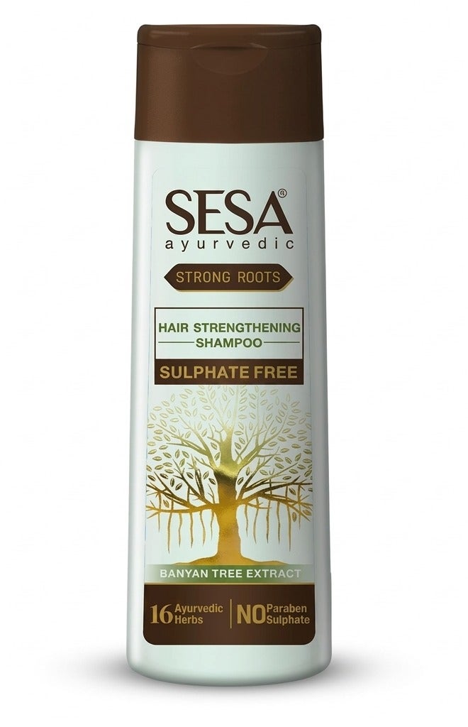 Sesa Ayurvedic Strong Roots Hair Strengthing Shampoo + Conditioner for Hair Fall Control and Hair Growth | All Hair Types | Paraben Free & Sulphate Free | 200 ml (Pack of 1) - Image 1