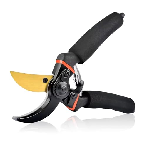 Cinagro Titanium Gardening Pruner, Plant Cutter with 2 cm Branch Cutting Capacity, Safety Lock, Steel Spring Mechanism, Non-Slip Grip, Ergonomic Design, Pruner Shear for Plants, Branches & Grass - Image 1