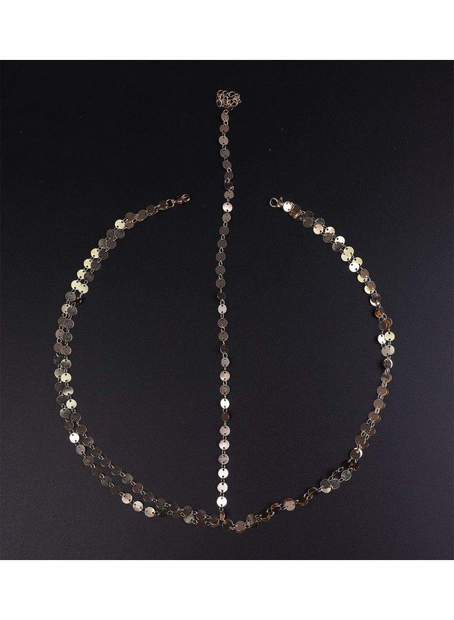 Denifery Bridal Boho Gold Head Chain Bridal Headpiece Bohemian Wedding Hair Accessories - Image 3