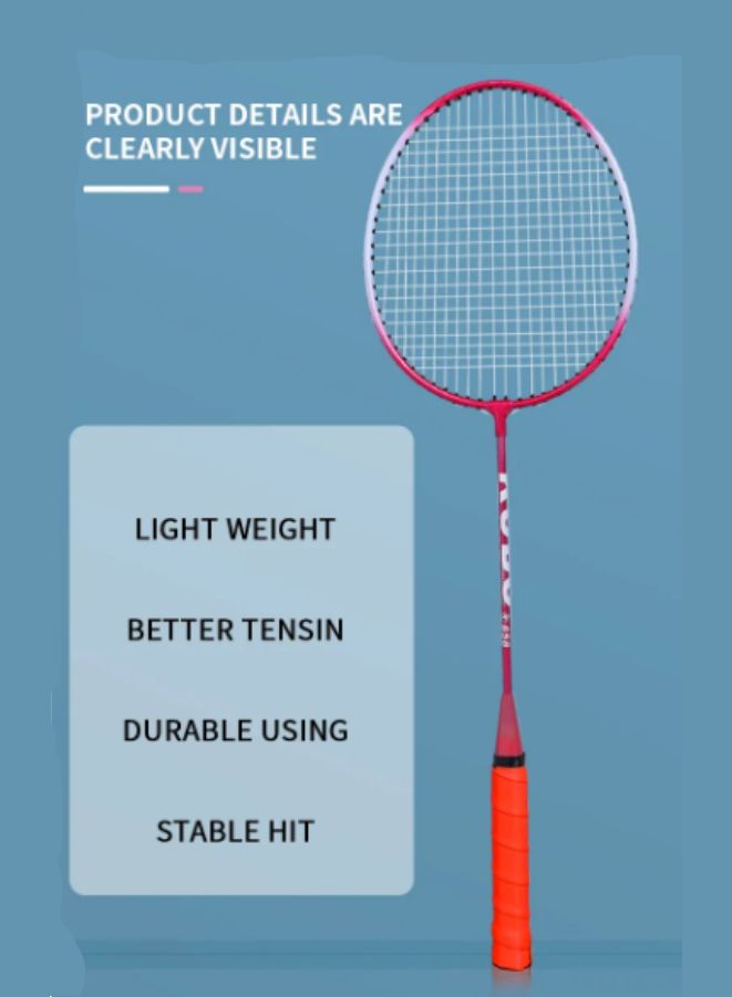 Whizz Badminton Racquet 2 Pcs Set - Model 658 with Full Iron Frame, T-Joint Design & Cover Perfect for Family Entertainment, Red - Image 4