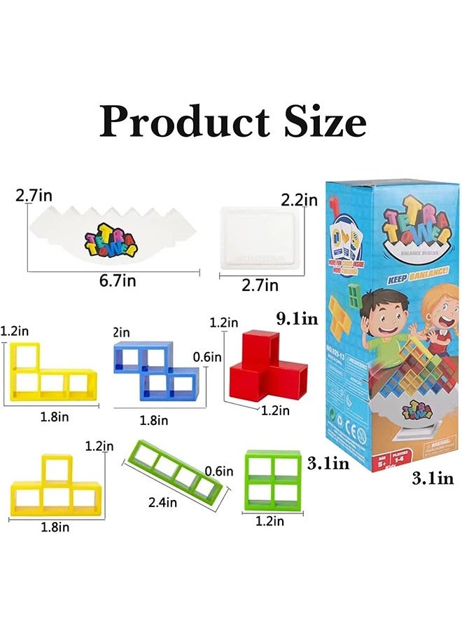 48Pcs Tetra Tower Balance Stacking Blocks Game, Stack Attack Block Puzzle Game, Board Team Tower Game for Kids Adults, Balance Team Building Blocks Toy for Family Parties Travel  - Image 5
