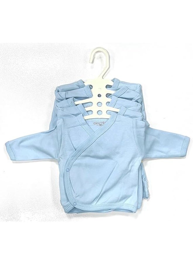 VITION 5 Pack Baby Side Snap Long Sleeve Shirts for 0-3 Months Boys & Girls, Cotton Comfortable Baby Kimono Tops (Made in Turkey) - Image 2