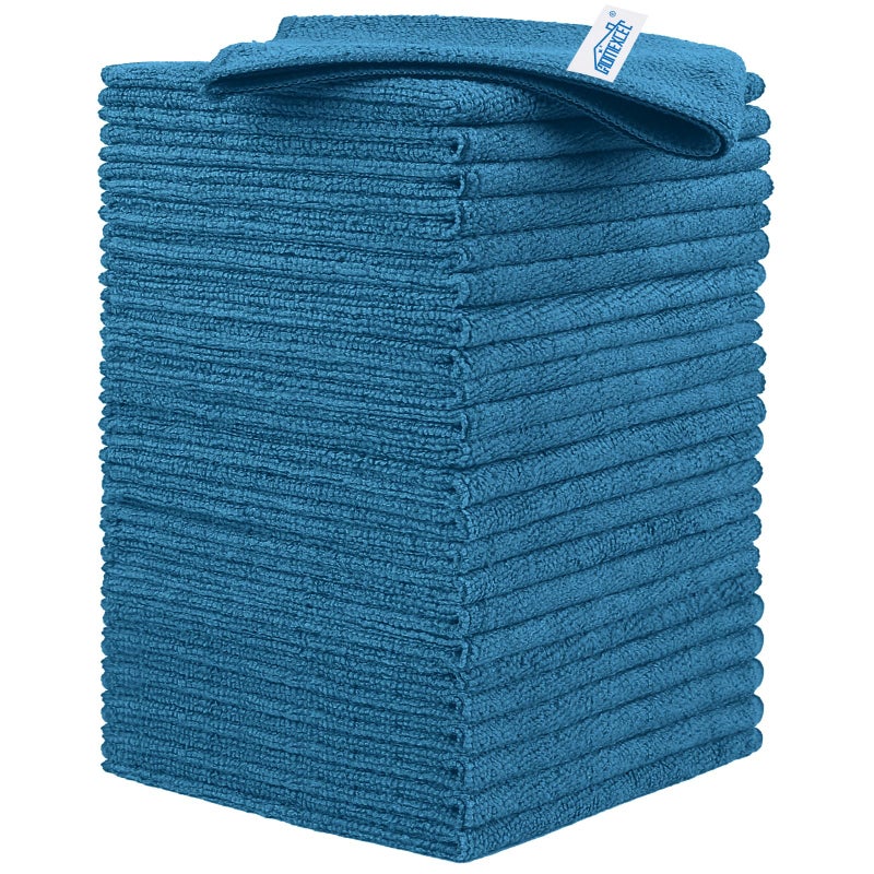 HOMEXCEL Navy Blue Microfiber Cleaning Cloth 24 Pack Cleaning Towels for Kitchen Lint Free ScratchFree Highly Absorbent and Reusable Cleaning Rags for House Window Cars 115 X115 inch - Image 2