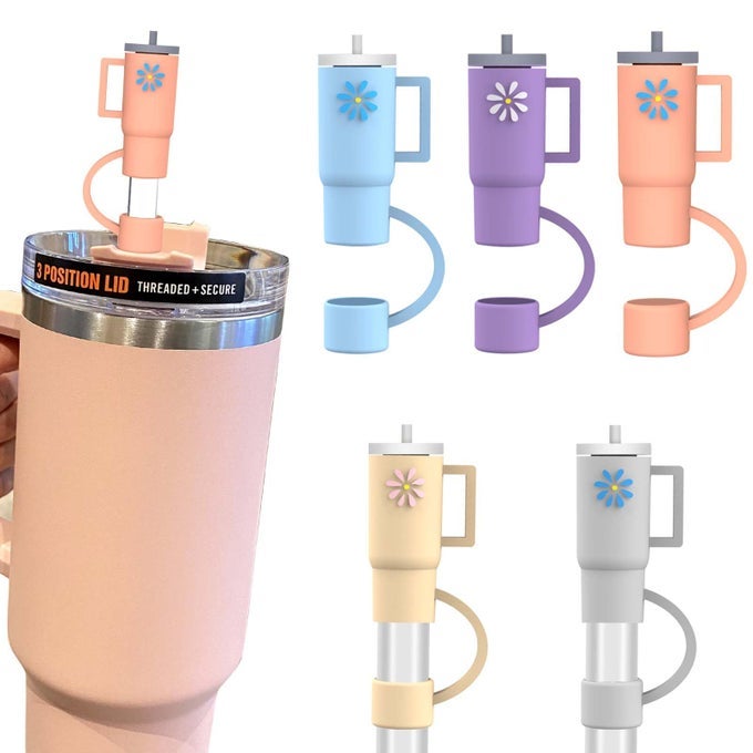 5PCS SILICONE STRAW COVER CAP COMPATIBLE WITH 3040 OZ TUMBLERS STRAW TIP COVERS FOR CUPS ACCESSORIES