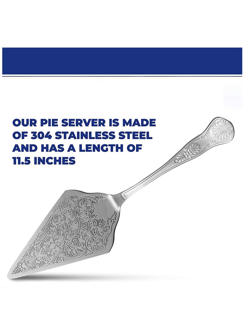 Zikra Set of 2 Rustic Silver Wedding Cake Knife and Serving Set for Weddings, Parties, Birthdays, and Anniversaries - Perfect Rustic Touch for Your Special Day - Image 5