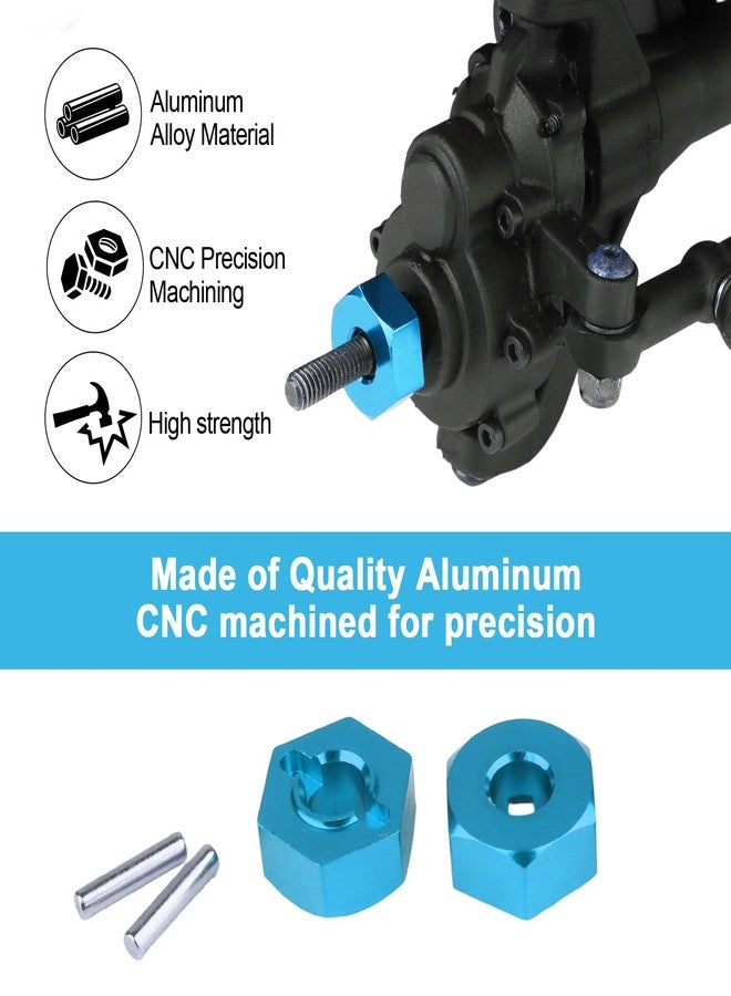 Hobbypark Aluminum Wheel Hex Hubs 12mm Drive Adapter with Pins 2x10 mm for RC Car Upgrade Replacement Parts (Pack of 4) - Image 2