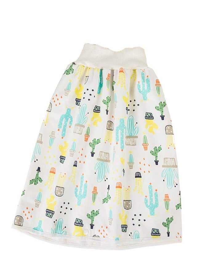 Cactus Diaper Skirt Short, 2 in 1 for Kids, Anti Bed-Wetting Washable Reusable Cotton Bamboo Fiber Waterproof Bed Clothes  - Image 1