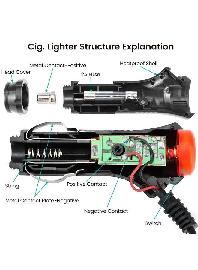 GreenYi Cigarette Lighter for Car Backup Camera, Monitor, DVR, DVD, Bluetooth Speaker, GPS, Laptop, 12V DC Cig. Lighter Charger Cord with Test Cable, DC Plug Adapter and DC Power Extension Cable - Image 4