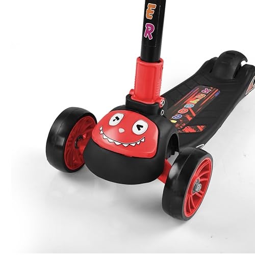 BabyGo Foldable Kick Scooter for Kids 3+ Years | Adjustable Height & Strong Frame | Durable PVC Wheels | Kick Skating Toy Cycle for Boys & Girls | Outdoor Fun Ride, 50Kg Capacity (Red) - Image 4