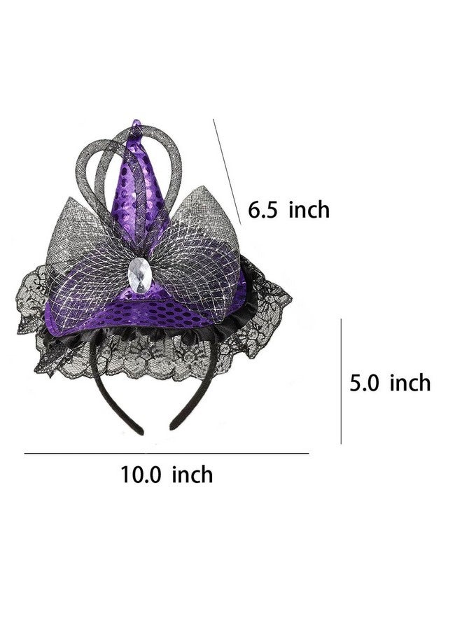 Soochat Women's Witch Hat Headband Mini Witch Hat Headband Wizard Hat Headband for Dress Up Party Halloween Party Supplies - Image 2