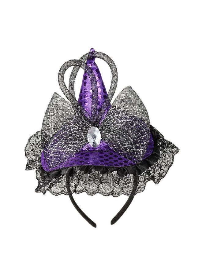 Soochat Women's Witch Hat Headband Mini Witch Hat Headband Wizard Hat Headband for Dress Up Party Halloween Party Supplies - Image 1