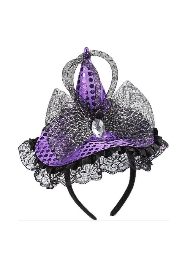 Soochat Women's Witch Hat Headband Mini Witch Hat Headband Wizard Hat Headband for Dress Up Party Halloween Party Supplies - Image 3