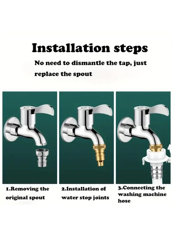 2 Pack Copper Anti Leak Backflow Prevention Valve G1 2 Male Thread For Washing Machine - Image 3