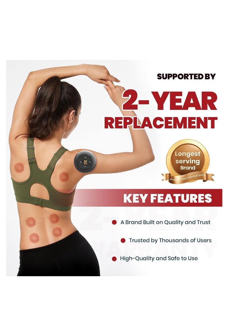 JAJEEK - 4-in-1 Smart Dynamic Cupping Therapy Set – Vacuum Therapy Machine, Cellulite Massager with 12-Level Temperature & Suction, Gua Sha Massage Tool (Red) - Image 1