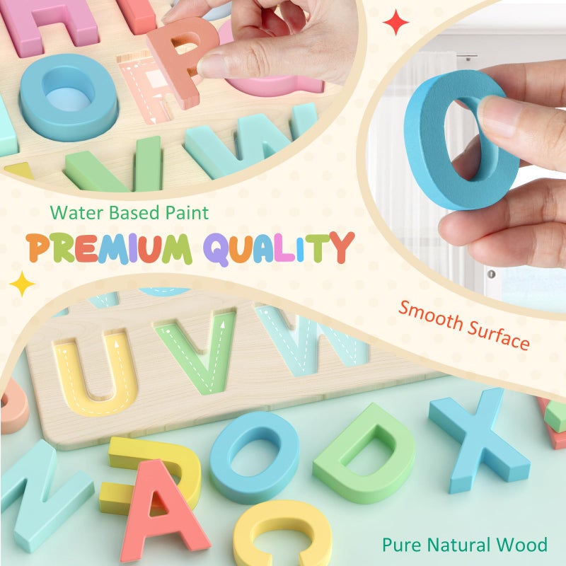 Zeoddler Alphabet Puzzles, ABC Shape Puzzles for Kids, Educational Toys for Toddlers, Preschool Learning Activities, Gift for Girls Boys - Image 4
