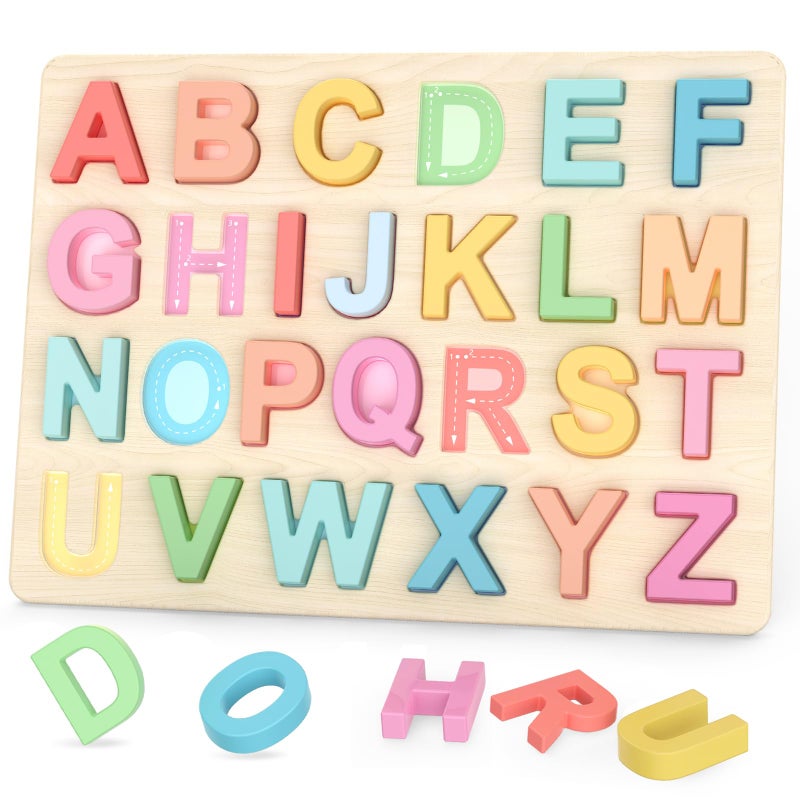 Zeoddler Alphabet Puzzles, ABC Shape Puzzles for Kids, Educational Toys for Toddlers, Preschool Learning Activities, Gift for Girls Boys - Image 1