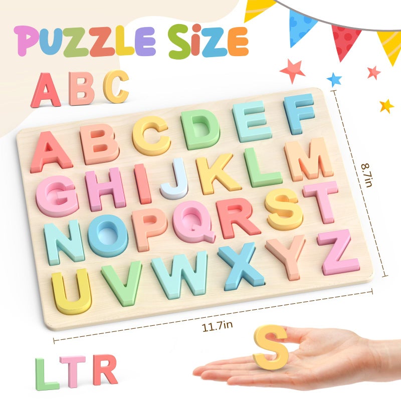 Zeoddler Alphabet Puzzles, ABC Shape Puzzles for Kids, Educational Toys for Toddlers, Preschool Learning Activities, Gift for Girls Boys - Image 2