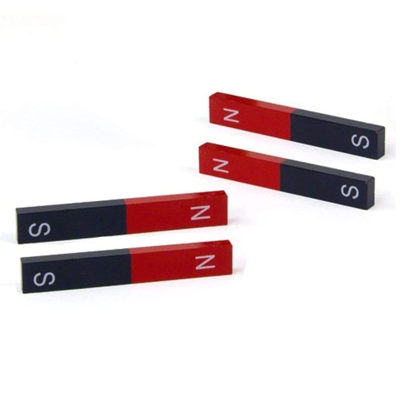 KRYTONE� 4pcs Bar Magnet Physics Experiment Tool Red Blue Painted N/S Bar School Magnet Pole Teaching AIDS Educational Toys for Children - Image 1