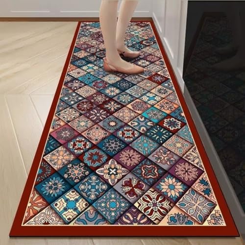 Proxin Kitchen Mat for Floor Anti Slip, 2 Pcs Non Slip Kitchen Mats for Floor, Washable Kitchen Floor Rugs with Rubber Backing, Comfortable Standing Mat for Kitchen, Sink, Balcony & Office - Image 1