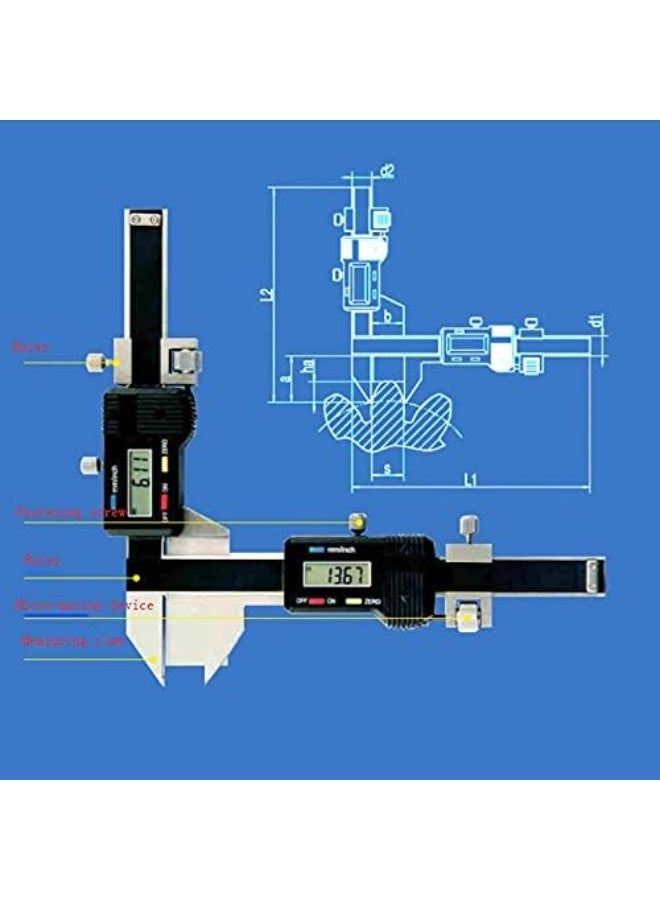 M1-M25 0.01mm Digital Tooth Thickness Caliper Gear Wheel Measuring Tool Precision Gear Tooth Vernier Caliper - Image 2