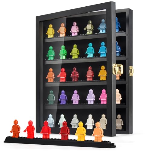 TJMOREE Minifigure Display Case for Collectibles Mini Figure Display Case Wall Mount 11 x 134 inches Black