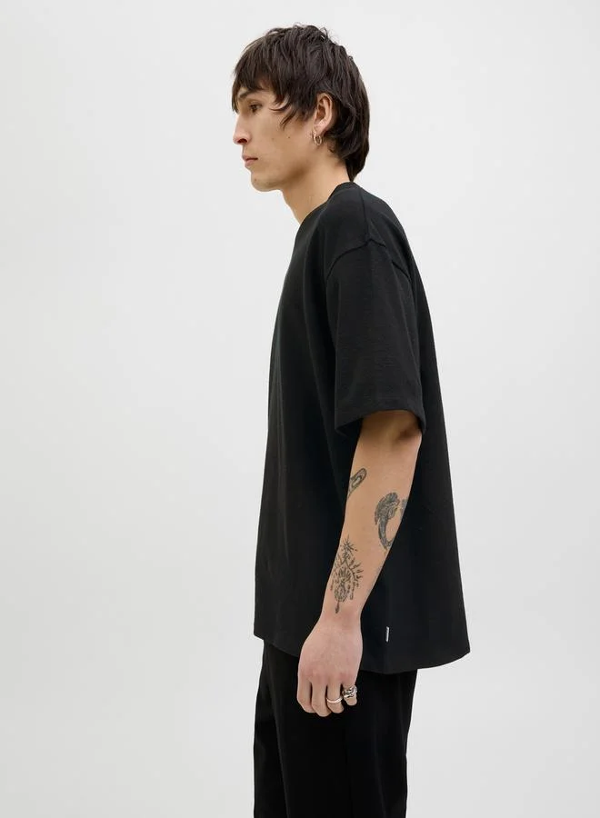 JACK & JONES Solid Crew Neck Relaxed Fit T-Shirt