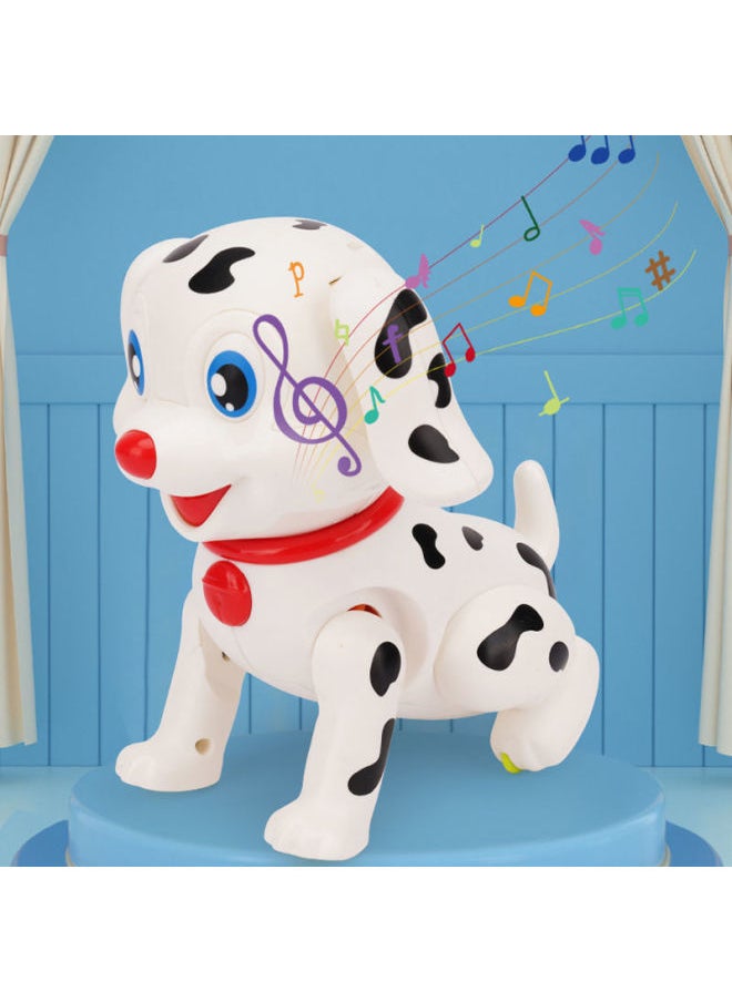 Best Selling Children's Cute Pet Electric Dog Light Walking Singing Simulation Will Call Puppy Baby Toys Gifts-Color:Spotted White Puppy (own Battery)  - Image 1