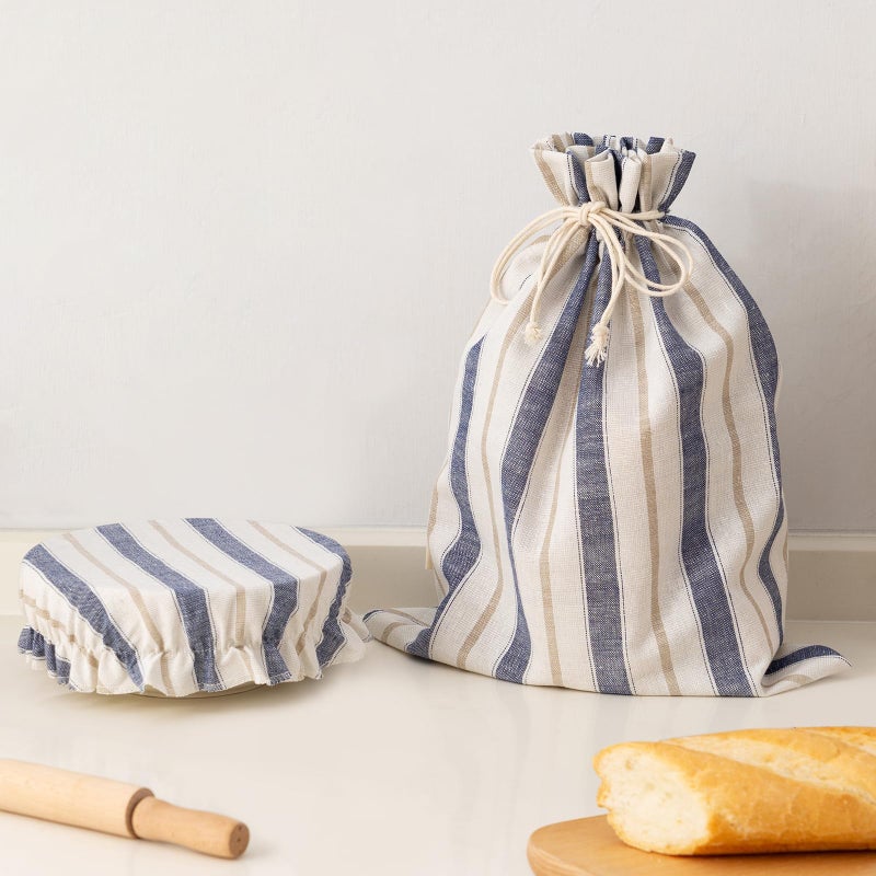 GobiSea Linen Bread Bag for Homemade Sourdough Bread with Proofing Cover Reusable Linen Sourdough Bread Storage Bag Plastic Lined with Proofing Bowl Cover