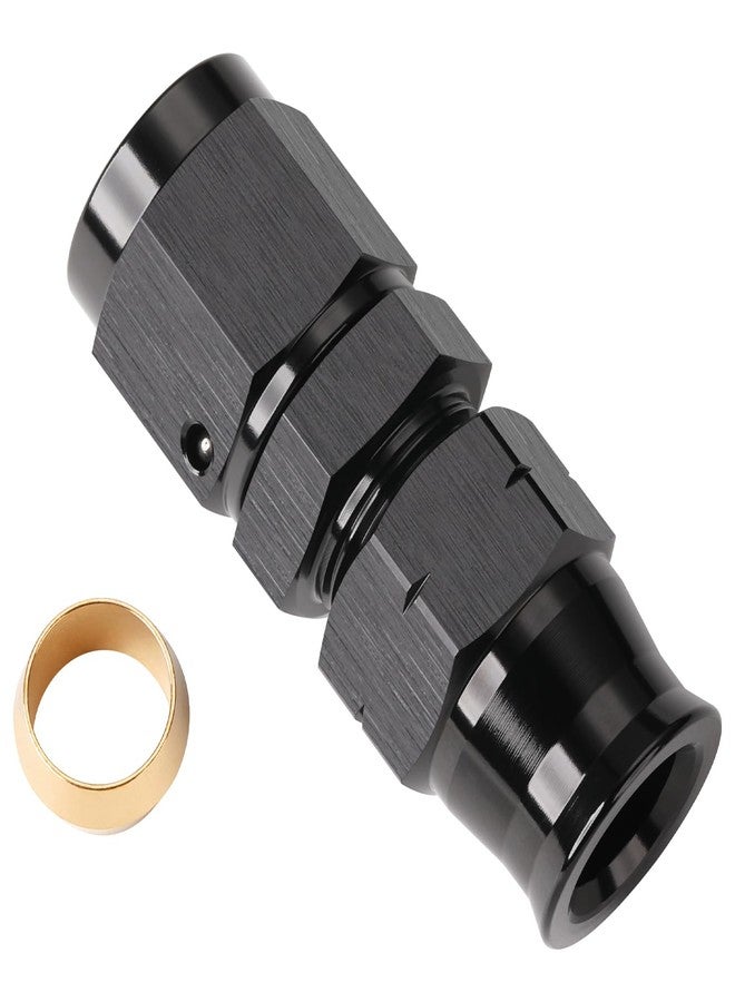 Podavelle 6AN Female Flare to 3/8" Hardline Compression Fitting Adapter Straight Aluminum Black - Image 1