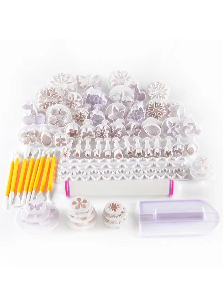 Goolsky - Fondant Tool Set, 68Pcs Cake Decorating Supply Kit with Rolling Pin for Fondant, Gumpaste, Sugar Paste, Fondant Roller, Smoother, Plunger Cutters Shapes - Image 1