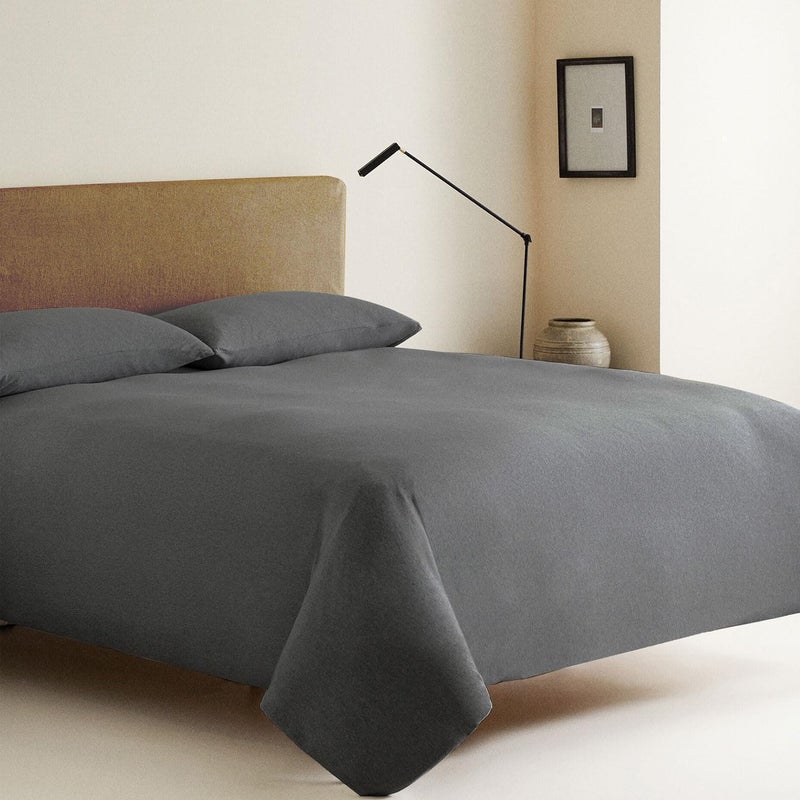 Briarwood Home Briarwood Home Heather Jersey Sheet Set 4pc Heather Bedding Set 100% Cotton Bed Sheet Set Breathable Deep Pocket Easy Fit Comfortable Cozy T-Shirt Soft Premium Bedding Set (Heather Charcoal  King)  - Image 1