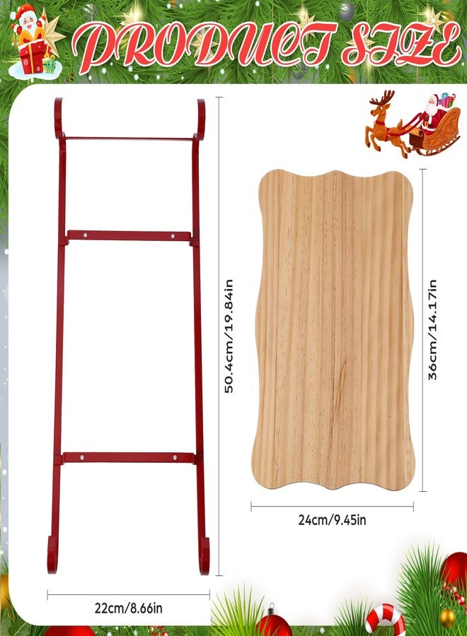 FillTouch Red Santa's Sleigh Charcuterie Serving Board Set Wood Christmas Serving Platter Wooden Tray Christmas Wood Dish Plate for Holiday Winter Table Shelf Decoration - Image 4