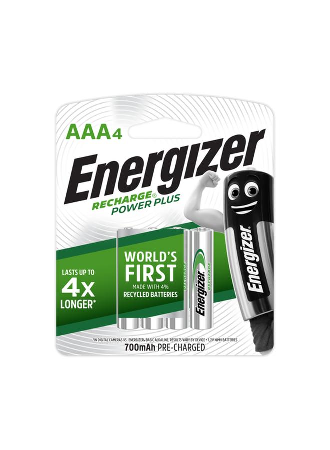 Energizer 4-Piece 700mAh AAA Alkaline Recharge Batteries Silver and Green NH12RP4N / 300758