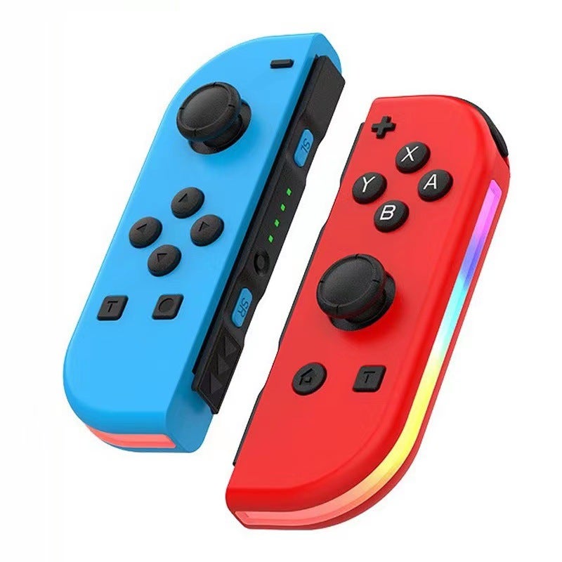switch left and right handle joycon small handle bluetooth handle NS private model game wireless RGB handle with light Light purple green handle - Image 2