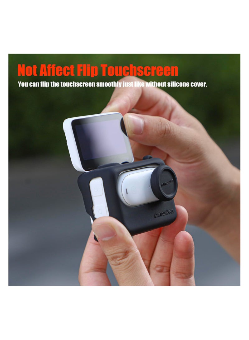 Sunnylife Go 3s Silicone Cover Lens Cap Lanyard for Insta360 Go 3S Camera Accessories Charging Case Soft Sleeve Skin Len Protector Hand Neck Strap Lanyard Anti-Scrach Anti-drop  - Image 5