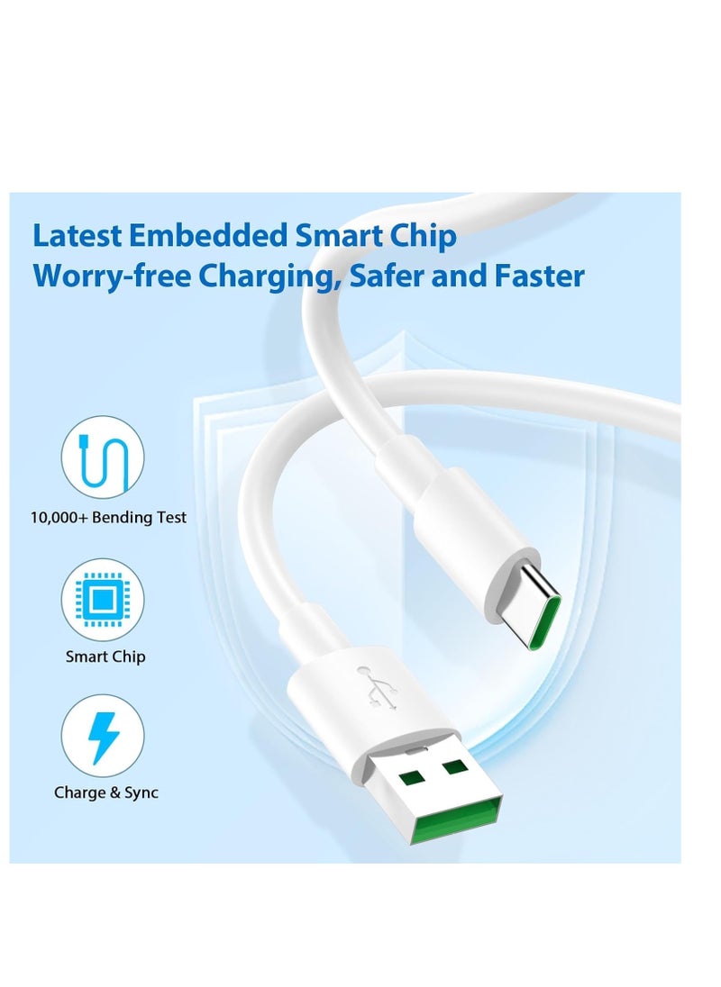 Generic 80W Fast Charger with 1M USB Type C Cable for Oppo Find X5 X3/2 Neo/Reno 12 11 F 10 Pro, Fast Charging Charger with USB Type C Cable for OnePlus 12 12R 11 10 Pro Nord 2T CE 4 3 2 Lite, White  - Image 2