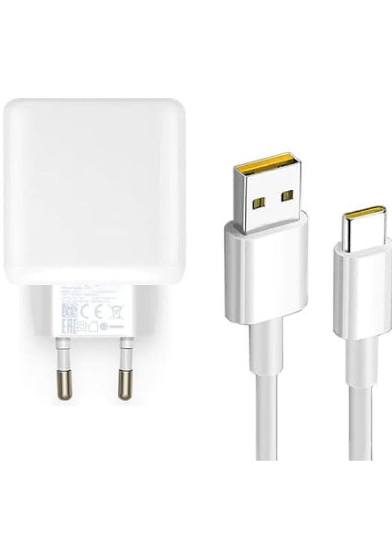 Generic - 80W Fast Charger with 1M USB Type C Cable for Oppo Find X5 X3/2 Neo/Reno 12 11 F 10 Pro, Fast Charging Charger with USB Type C Cable for OnePlus 12 12R 11 10 Pro Nord 2T CE 4 3 2 Lite, White - Image 1