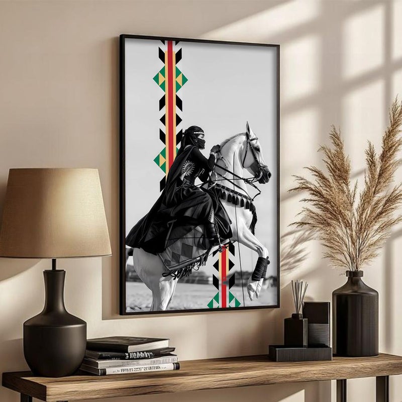 ماركتنا لوحة قماشية بتصميم الفن النجدي مع برواز مجوف مقاس (50×70) قطعة واحدة - Image 3