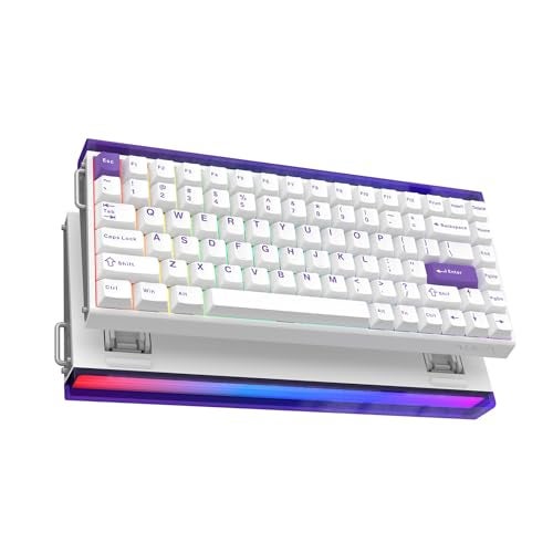 MechLands Aula Hero84 HE Wired Magnetic Gaming Keyboard Rapid Hall Effect Keyboard with 001mm Adjustable Actuation 8kHz Polling 5Layer Sound Dampening RGB Lightbox Backlit White Purple - Image 1